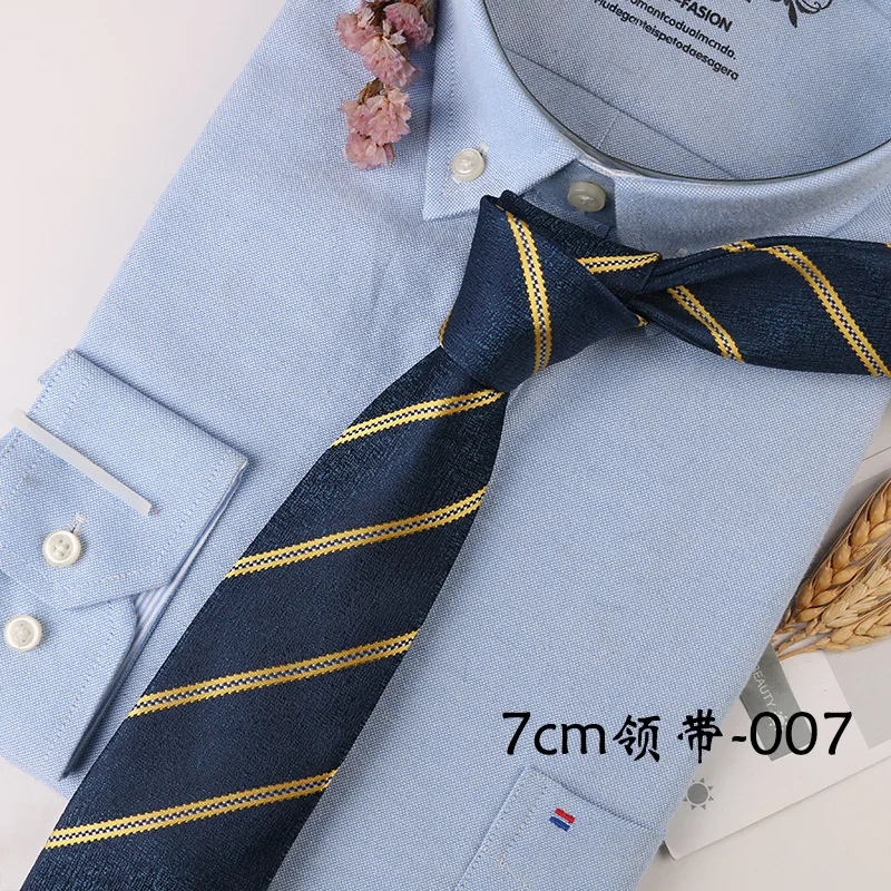 Corbatas de 7cm Para Hombre, Corbatas de lujo a rayas azules, Corbatas de negocios, accesorios de camisa, regalo de matrimonio