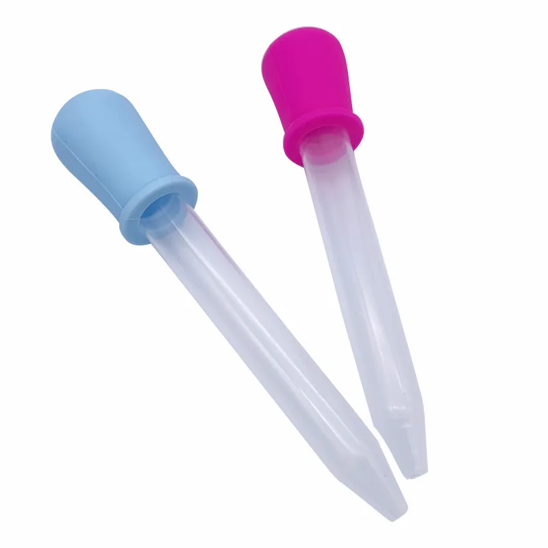 Safe Silicone 5ml Clear Silicone Baby Medicine Feeder Dropper Graduated Pipette Liquid Food Dropper School Lab Supplies