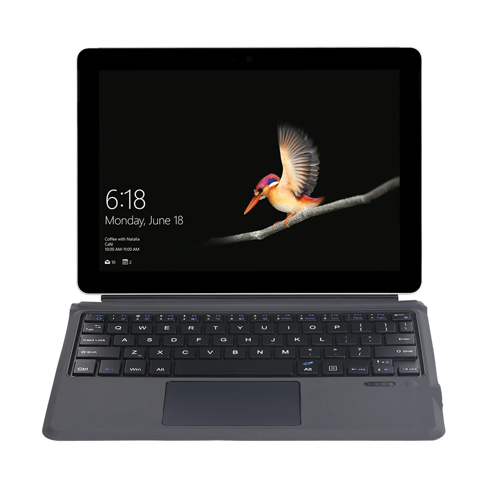 Ultra-Slim Lightweight Rechargeable Wireless Bluetooth Keyboard With Trackpad For Microsoft Surface Go/Go 2 10 Tablet Type Cover