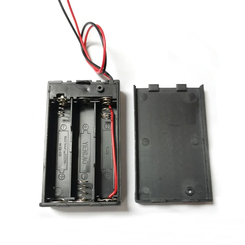 1Pcs AAA Battery Holder Case Box With Leads With ON/OFF Switch Cover 2 3 4 Slot Standard Battery Container Drop Shipping