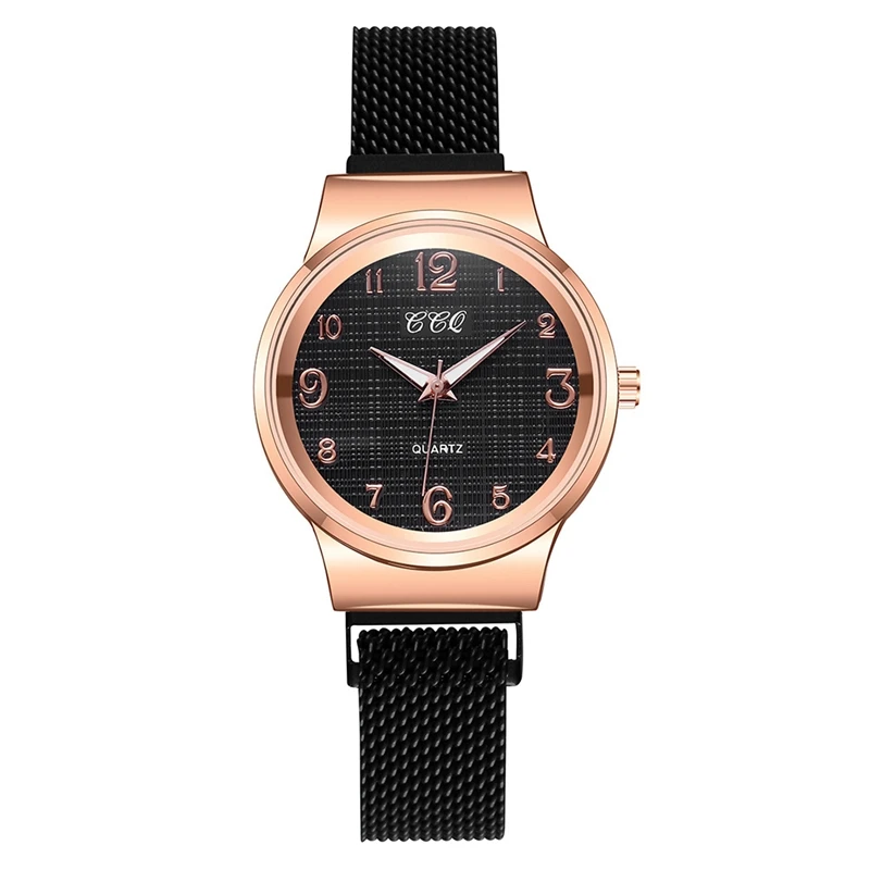 

Women Stainless Steel Belt Watches Magnetic Buckle Plaid Dial Watch 7 Colors Ladies Quartz Leisure Bracelet Wristwatch