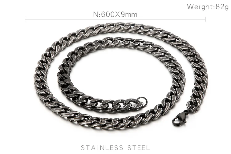 Kalen O-förmigen Kette Link Großhandel Einfache Retro Stil männer Edelstahl Zarte Halskette Schmuck – Detail 5