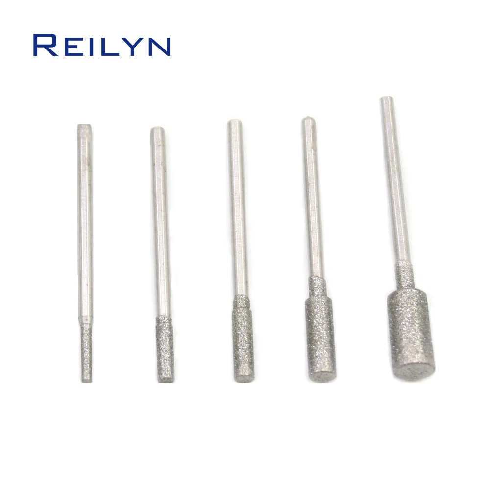 Imagem -06 - Cyliner Diamond Grinding Burr Bits Dentes Grinding Bits Jade Stone Abrasive Point 2.35 mm mm mm mm mm mm 20 Pcs