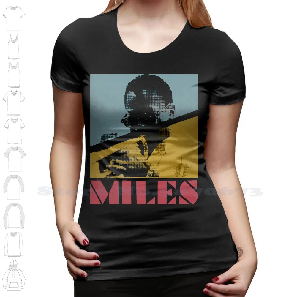 Miles Davis Pixels Image Black T Shirt New Official Jazz Music Adult Small 100% Gift Short Sleeve Summer Tshirt