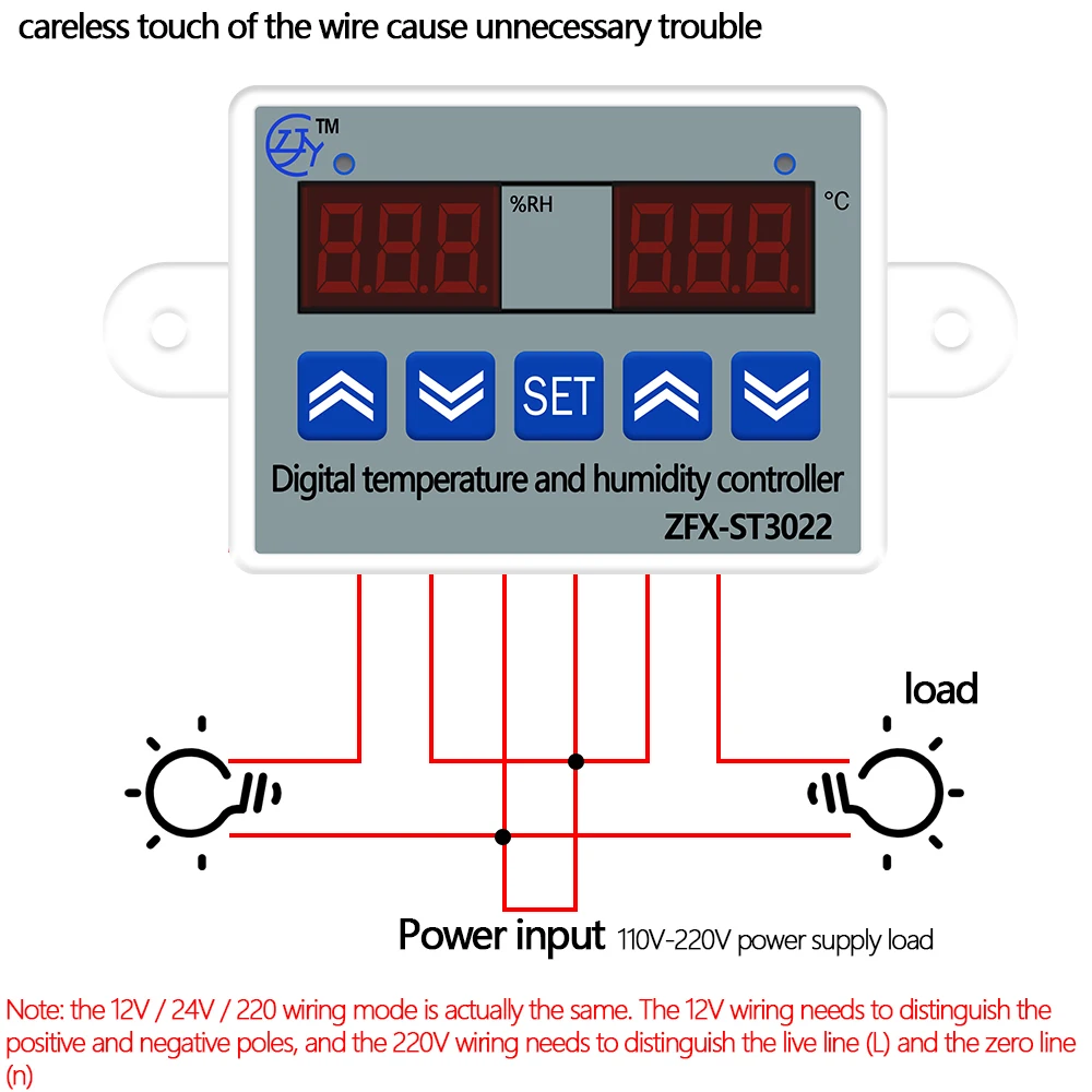ZFX-ST3022 Digital Temperature and Humidity Controller Dual Thermometer Temperature Controller Dual Thermostat Incubator 40% off