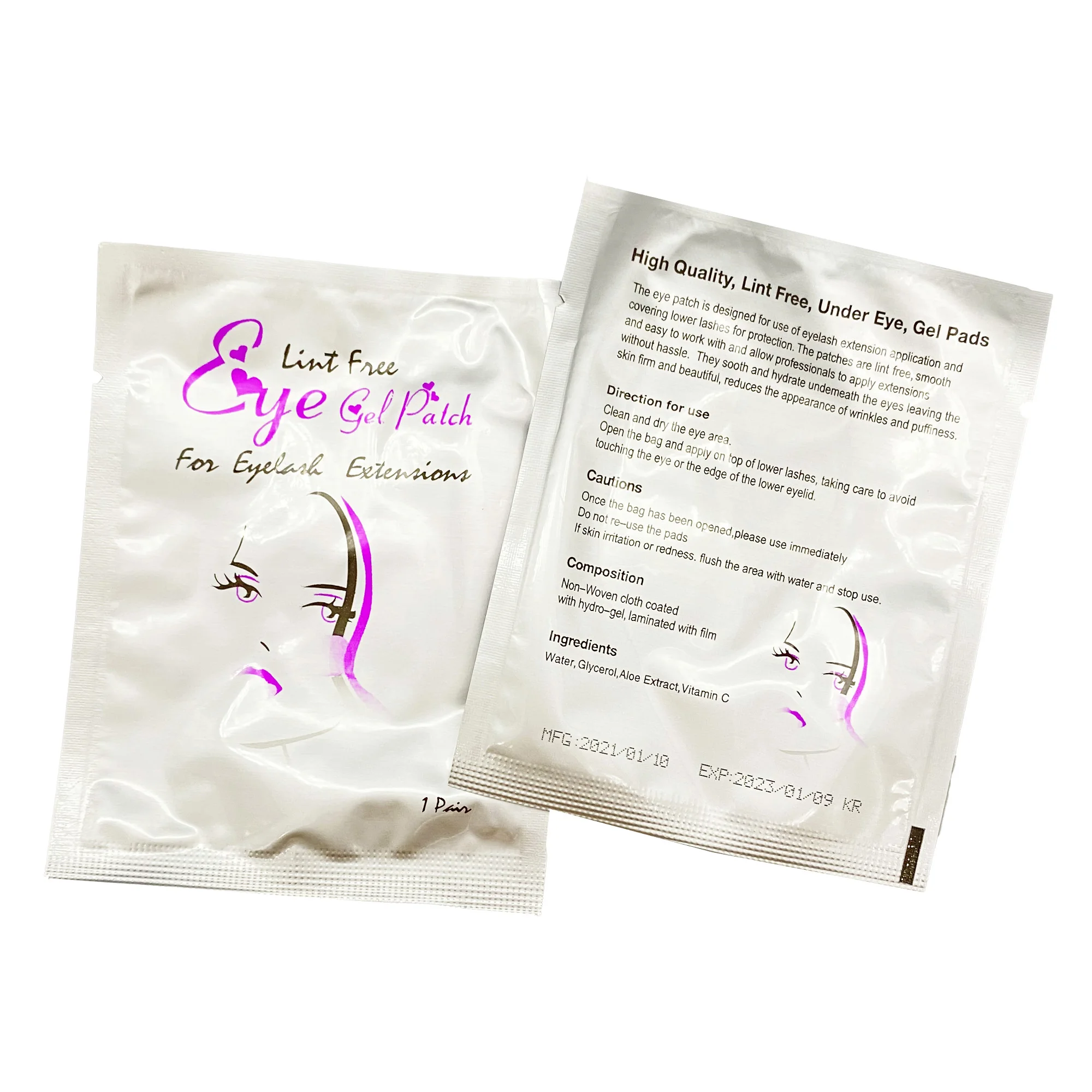 10/20 pièces de patchs oculaires en Gel Hydrogel pour Extension de cils, Patch rose sous les yeux, masque d'extension de cils, maquillage