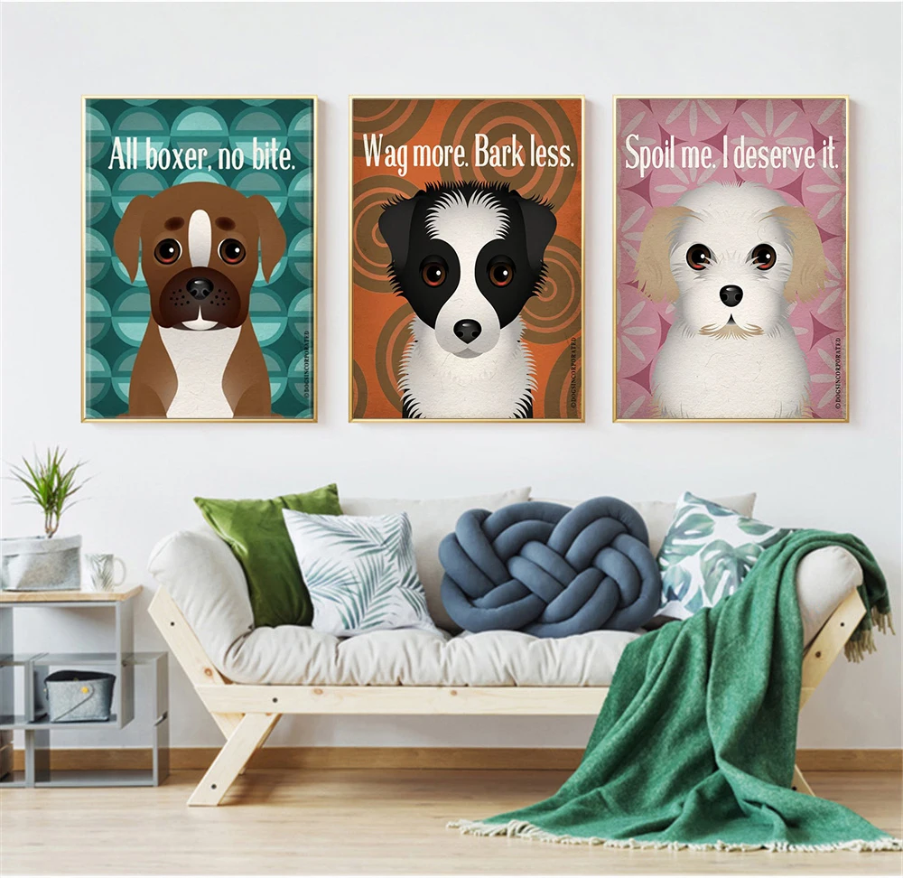 Cute Posters As good as it gets Dog Quotes and Prints Canvas Pictures for Living Room Home Deor Cuadros Deocration Salon