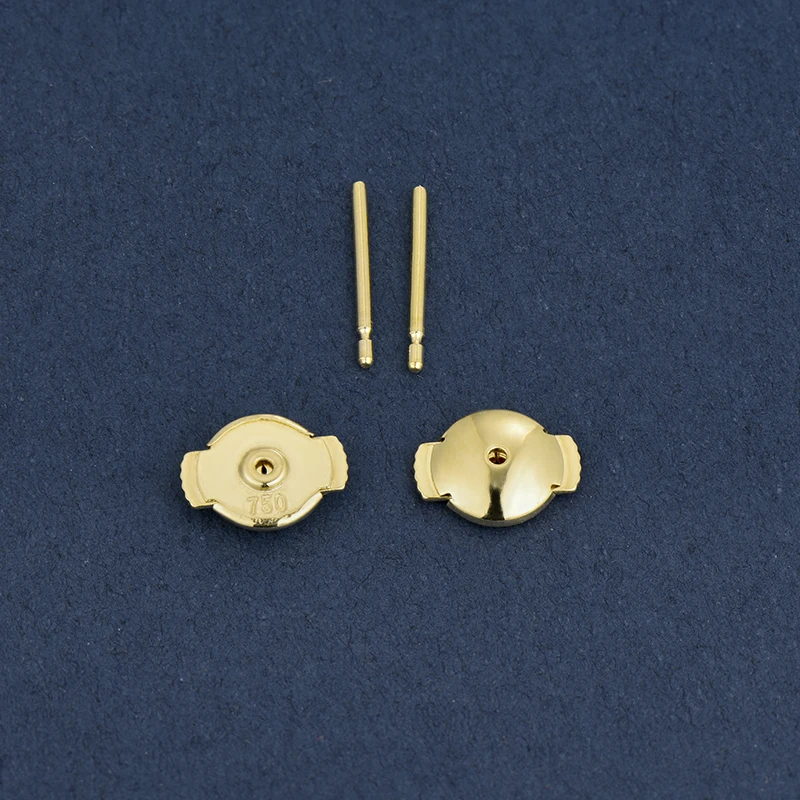 Sinya 18k Jewelry Findings Accessories Au750 Stamp Pure Real Gold Stud Earring Plate Stopper Lock Clasp Back