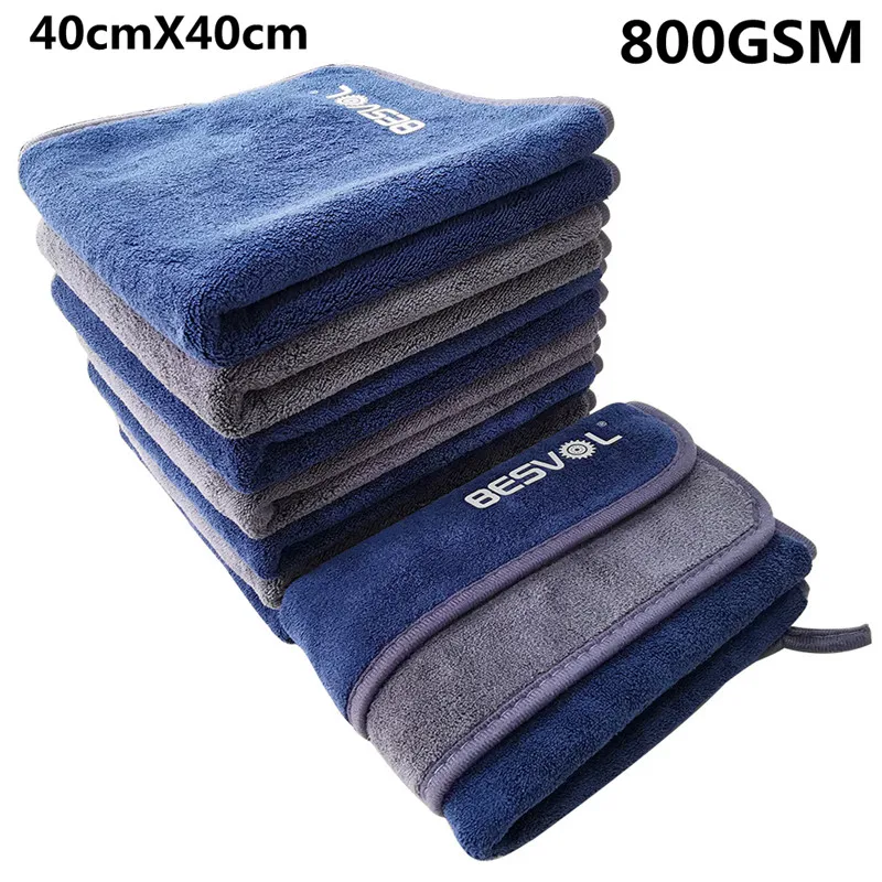 Coral fleece  Car Cleaning Cloths,  800gsm  Car Drying Towel Microfiber Cloth for Car and Home Polishing Washing and Detailing