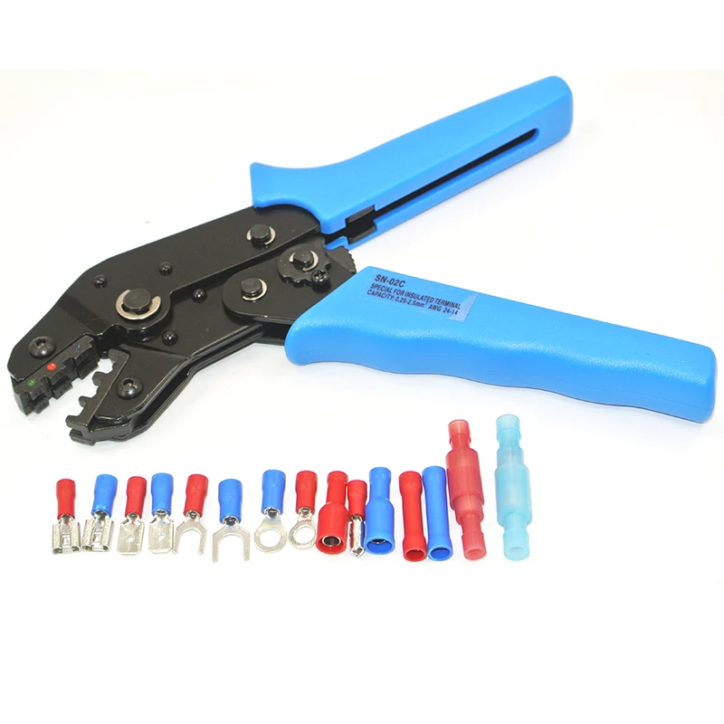 

SN-02C Crimping Tool For FDD MDD FDFD RV SV Spade Terminals Insulated Cable Connector Crimp Butt Ring Fork Set Ring plier