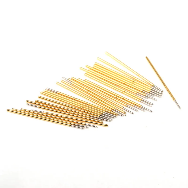 100PCS/box Gold-plated Spring Test Probe PA038-B Pointed Needle Tube Outer Diameter 0.38 Total Length 12mm PCB Pogo Pin