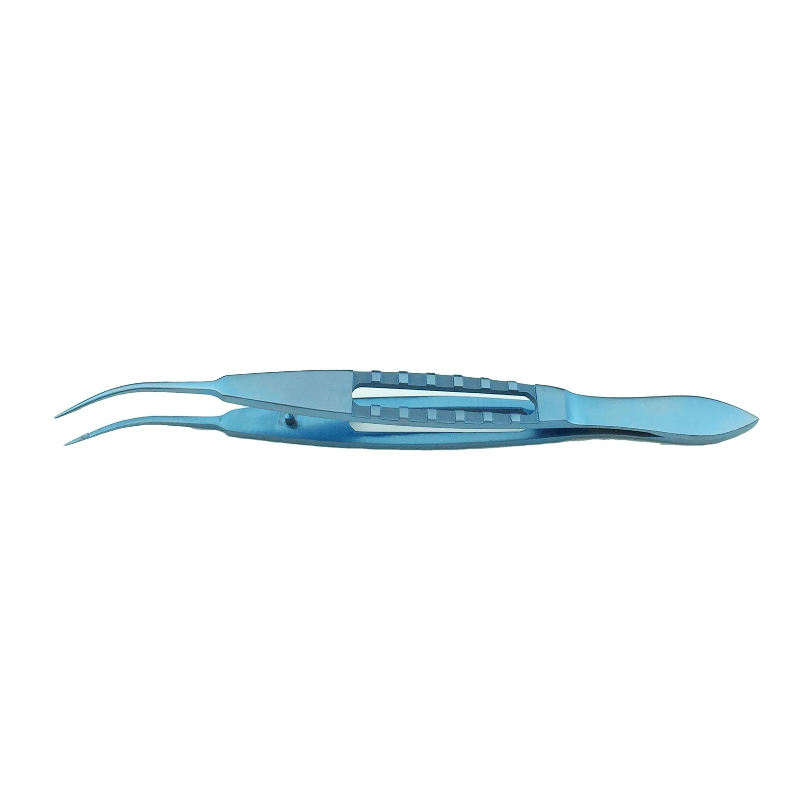 Forceps oftalmológicos de titanio, pinzas de atado curvo de 115mm con plataforma de 5mm, herramientas de instrumento de ojo oftalmológico