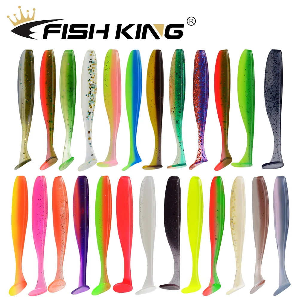 FISH KING Easy Shiner Soft Fishing Lures 50mm 75mm 100mm Wobblers Carp Bass Fishing Soft Lures Silicone Artificial Pike Baits