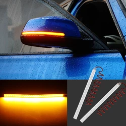 Voyant universel de rétroviseur de voiture, bande de banderole, clignotants, moto, lumière LED fluide, ambre, 2 pièces