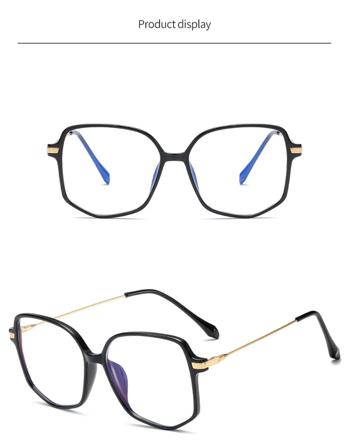 Übergroße Polygon-Myopie-Brille Frauen transparenter grüner Rahmen photo chrome Dioptrien brille Rezept 0-150-156 bis-0,5 – Detail 3