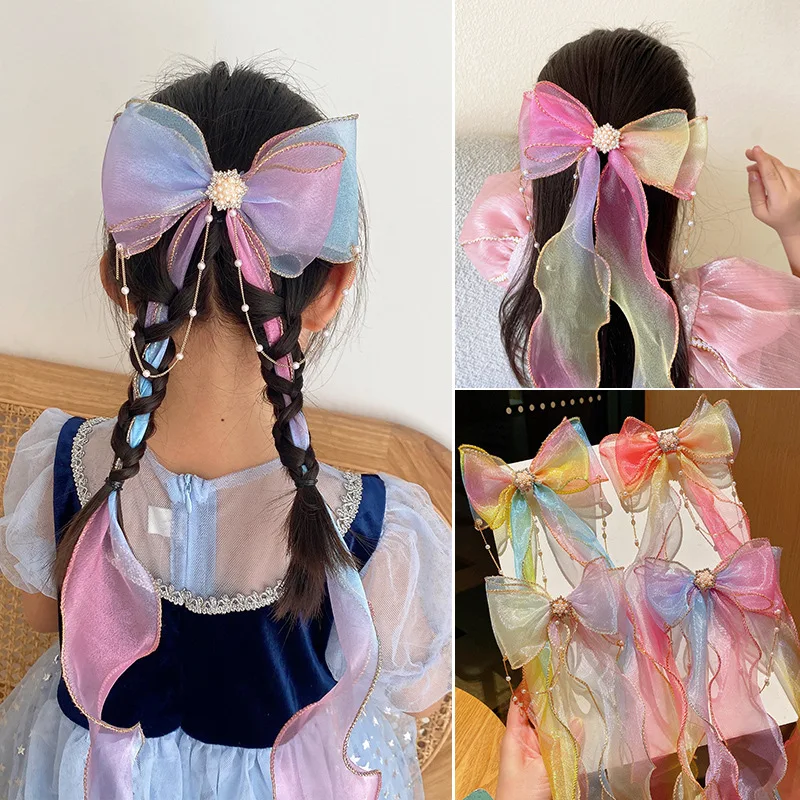 

New Girls Cute Princess Hair Clips Bow Butterfly Braid Headband Kids Ponytail Fixed Hairpins Headwear Fashion Hair Accessories