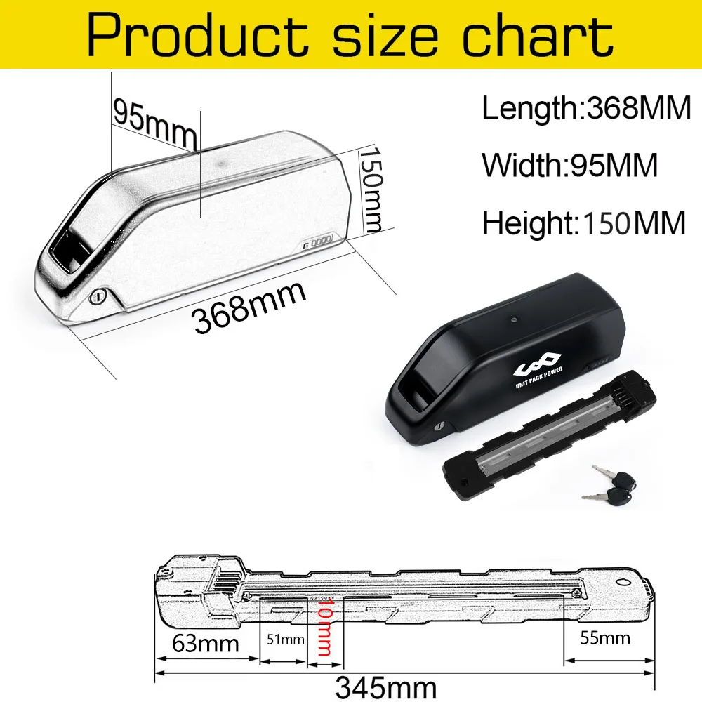 21700 Electric Bike 72V 60V 52V 48V 24AH 36V 35AH Downtube Jumbo Polly Battery Pack for Scooter 500W 750W 1000W 1500W 2000W Kit