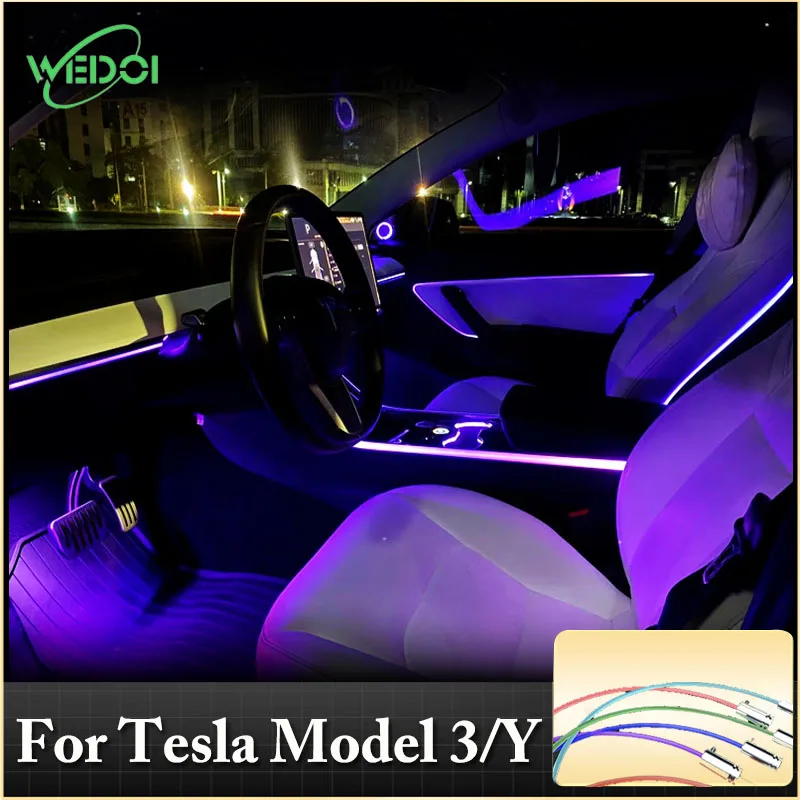 

WEDOI Center Console Neon Light Tubes For Tesla Model 3/Y 2019-2021 Dashboard RGB LED Strip Lights With App Controll