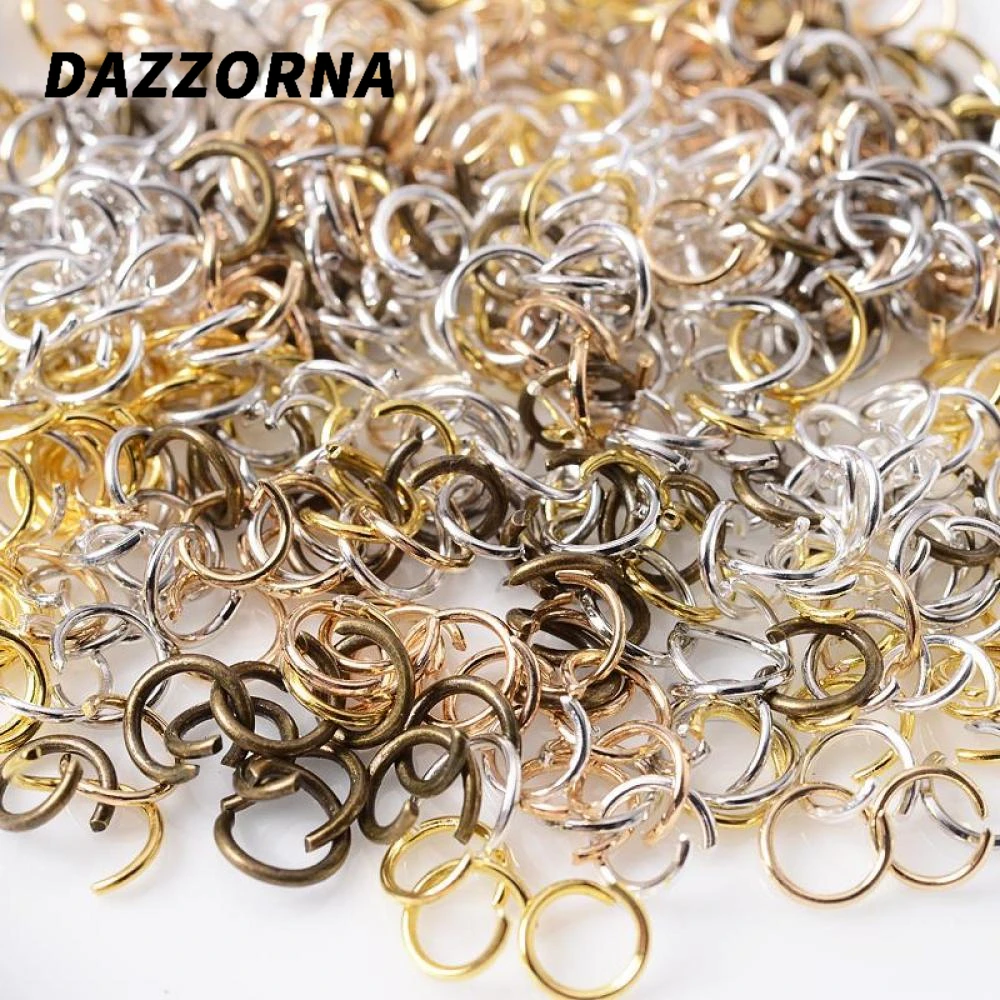 

500Pcs/Lot 6mm Metal Open Single Loops Jump Rings & Split Ring Connectors For DIY Jewelry Making Necklace Findings Supplies