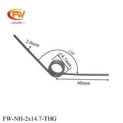 FINEWE Custom 2.0mm Outer Diameter 15mm  120 Degree Stainless And Spring Steel Torsion Spring