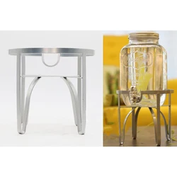 Metal Iron Drink Dispenser Stand Basket Party Juice Tea Bucket Holder Stand for Pub Bar Cafe Juice Tea Wine Beer Used