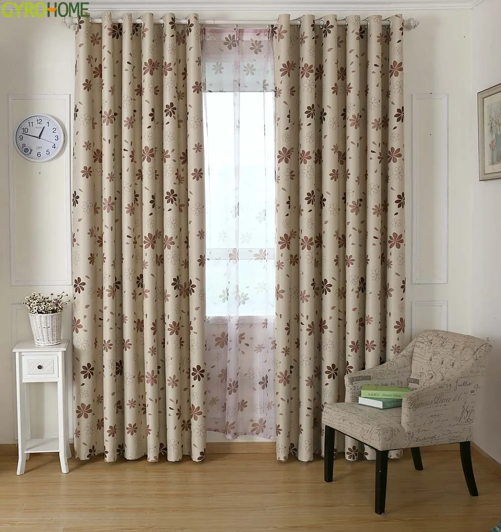 New  Rural Style Printing Seven leaf Bedroom Window Shade Drapes Living Room Balcony Study Semi-shade Curtains