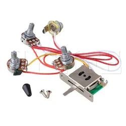 Guitar Wiring Harness 1V2T 1Jack 3-500K Pots 5Way Switch
