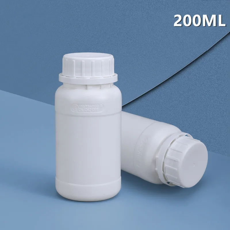 5PCS Empty 200ml Fluorinated Bottle Airtight Plastic Bottle for Chemical Solvent Acid and Alkali Resistant Container 5PCS