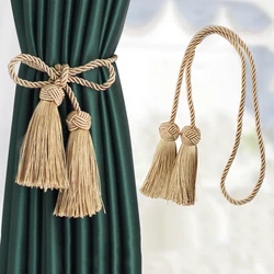 Tieback dorado con borlas para cortinas, accesorios de soporte de cuerda, cordón de cortina de poliéster, Blackout, 1 unidad