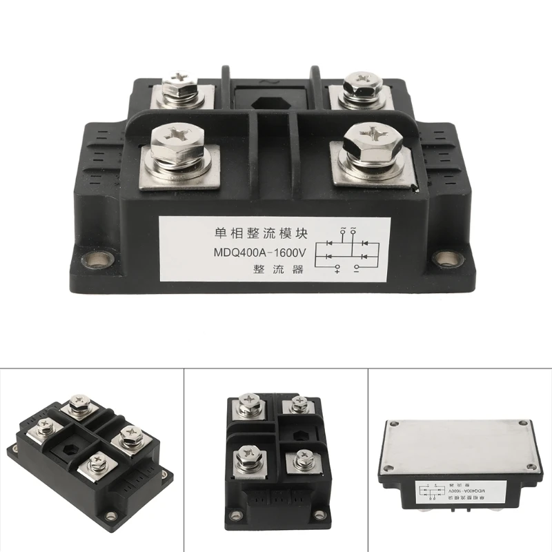 Phase Bridge Rectifier MDQ 400A 1600V Single-Phase Diode Bridge Rectifier 4 Terminal Diode Rectification Module Silicon Case