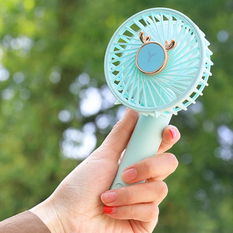 

Portable Fawn Handheld Mini Air Cooler Fan USB Rechargeable Small Personal Cooling Tools for Home Office Outdoor Travel