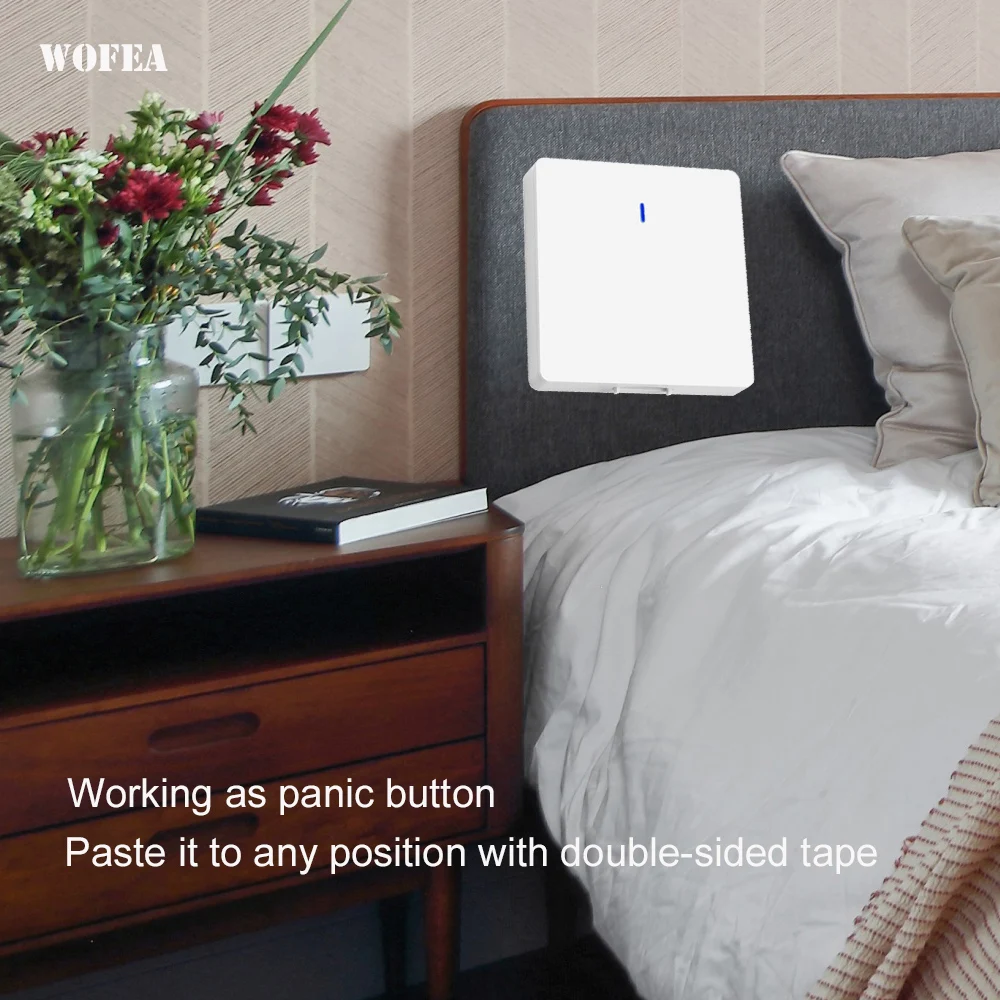 Wofea Wireless 433mhz Panic / Bell Button To Work With Wifi GSM Alarm SOS Help Signal Transmitter