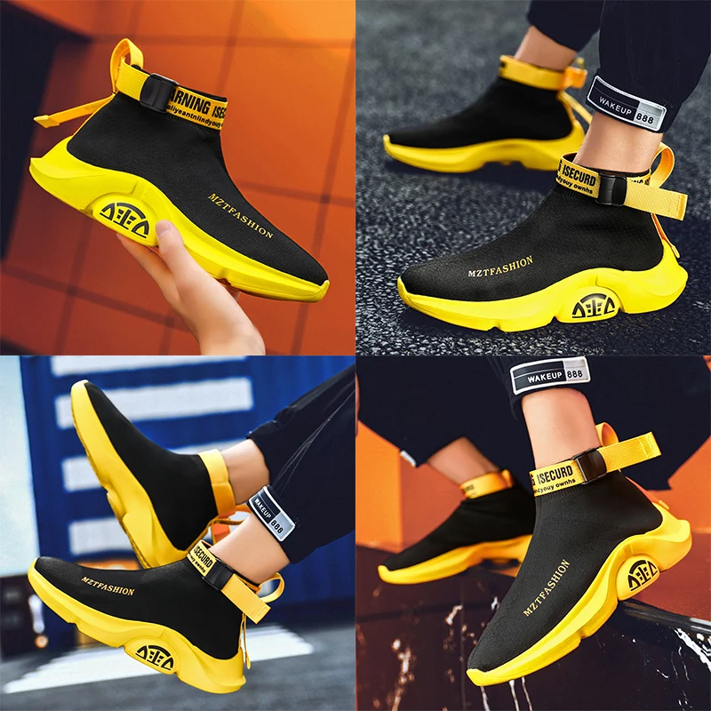 Men Casual Shoes High Top Hip Hop Socks Sneakers Men Shoes Breathable Lightweight Male Walking Footwear Zapatillas Hombre