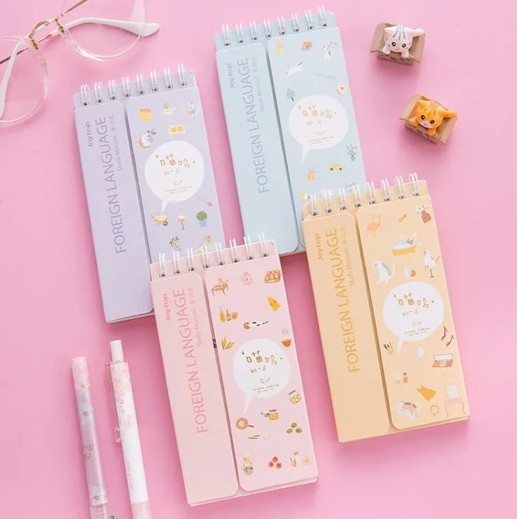 1PC Kawaii Foreign English Words Language Vocabulary Notebook Study Writing Reciting Book Planner Escolar Papelaria Stationery