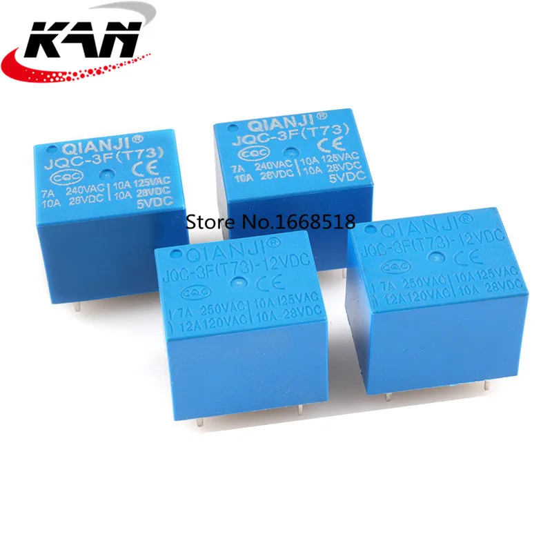 10PCS/lot Power relay JQC-3F(T73)-5VDC JQC-3F(T73)-12VDC JQC-3F(T73)-24VDC T73 5PIN