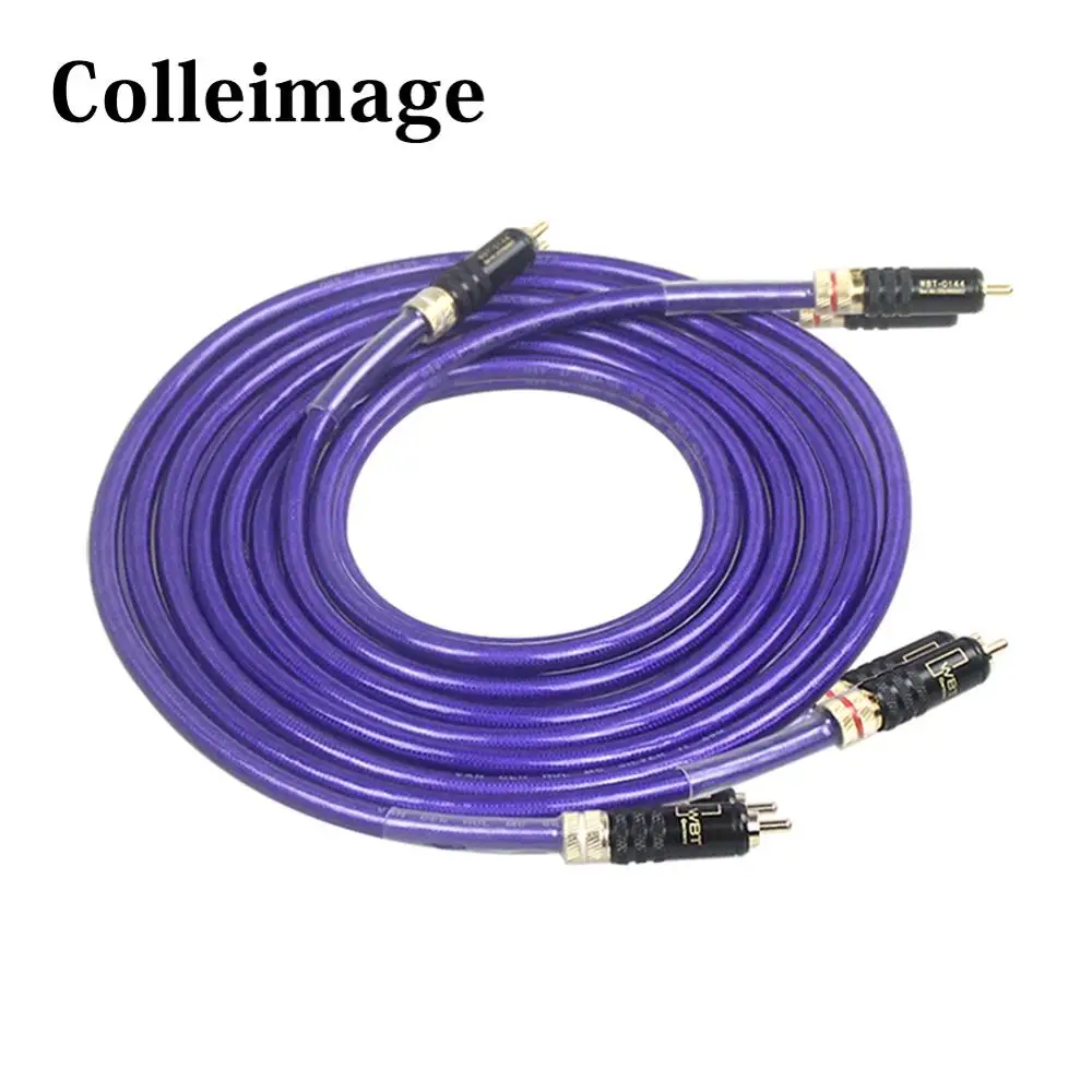 

Colleimage Hifi Silver Stereo Pair RCA Cable High-performance Audio 2rca to 2rca Interconnect Cable WBT-0144 RCA Audio Cable