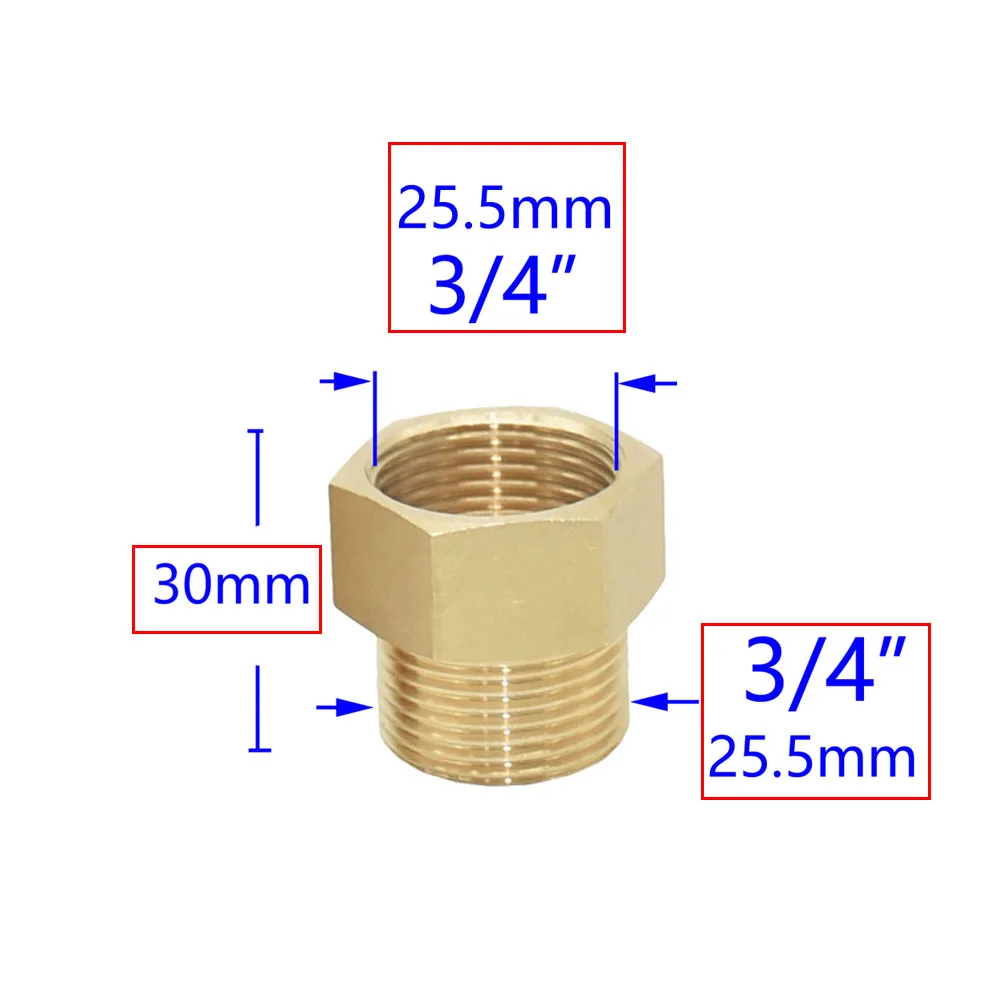 Mosiądz mężczyzna 1/2 3/4 1 Cal kobieta złącze gwintowane rury naprawy przedłużyć Adapter redukcyjny miedzi wspólne dla krany łazienkowe