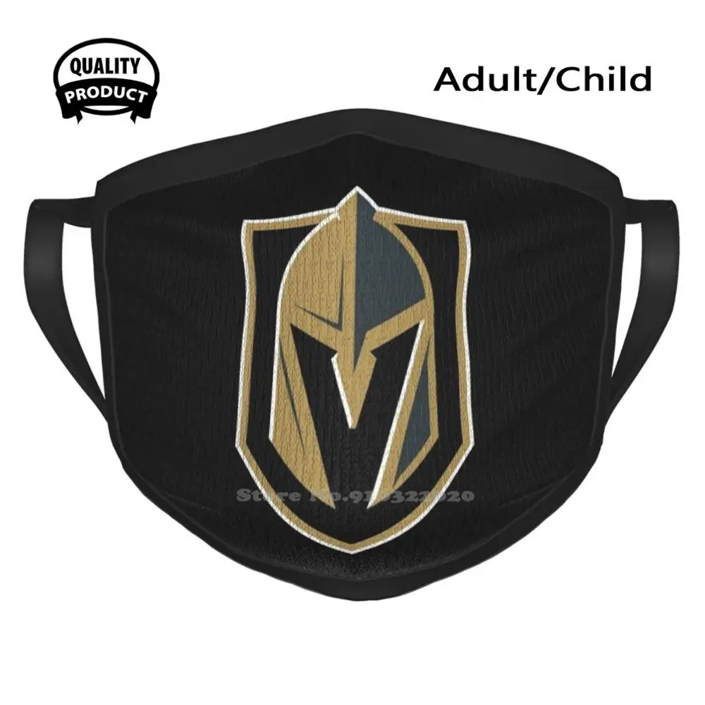 Knights Golden Vegas Washable Breathable Reusable Print Mouth Mask Las Vegas Team Usa Us Canada Sport Ice Hockey Logo