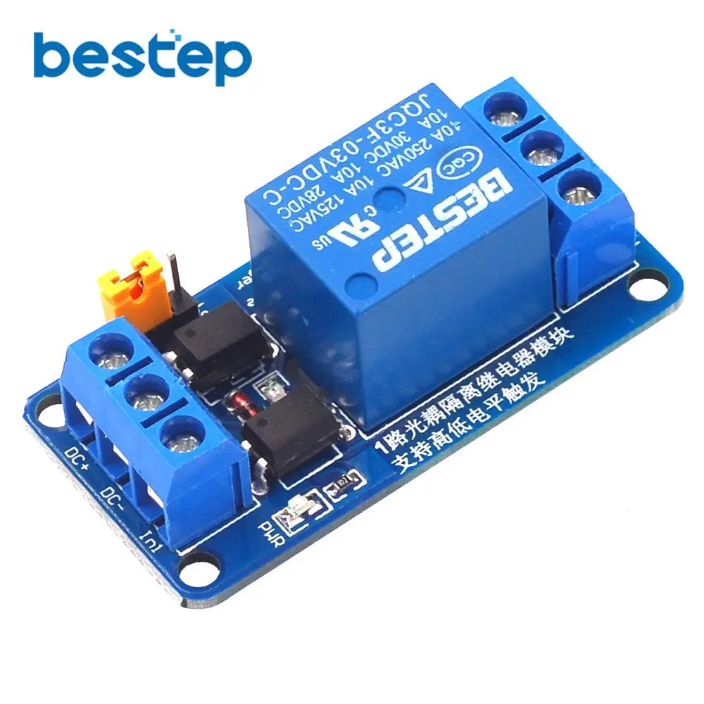 3.3V 5V 12V 24V 1 Channel Relay Module support High and Low Level with Optocoupler Relay Output 1 way Relay Module for Arduino