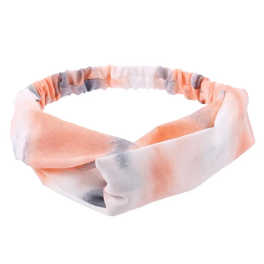 Colorful Tie Dye Women Knotted Floral Headbands Hairbands Soft Rainbow Knot Bow Headwear Turban For Ladies Girls Drop shipping