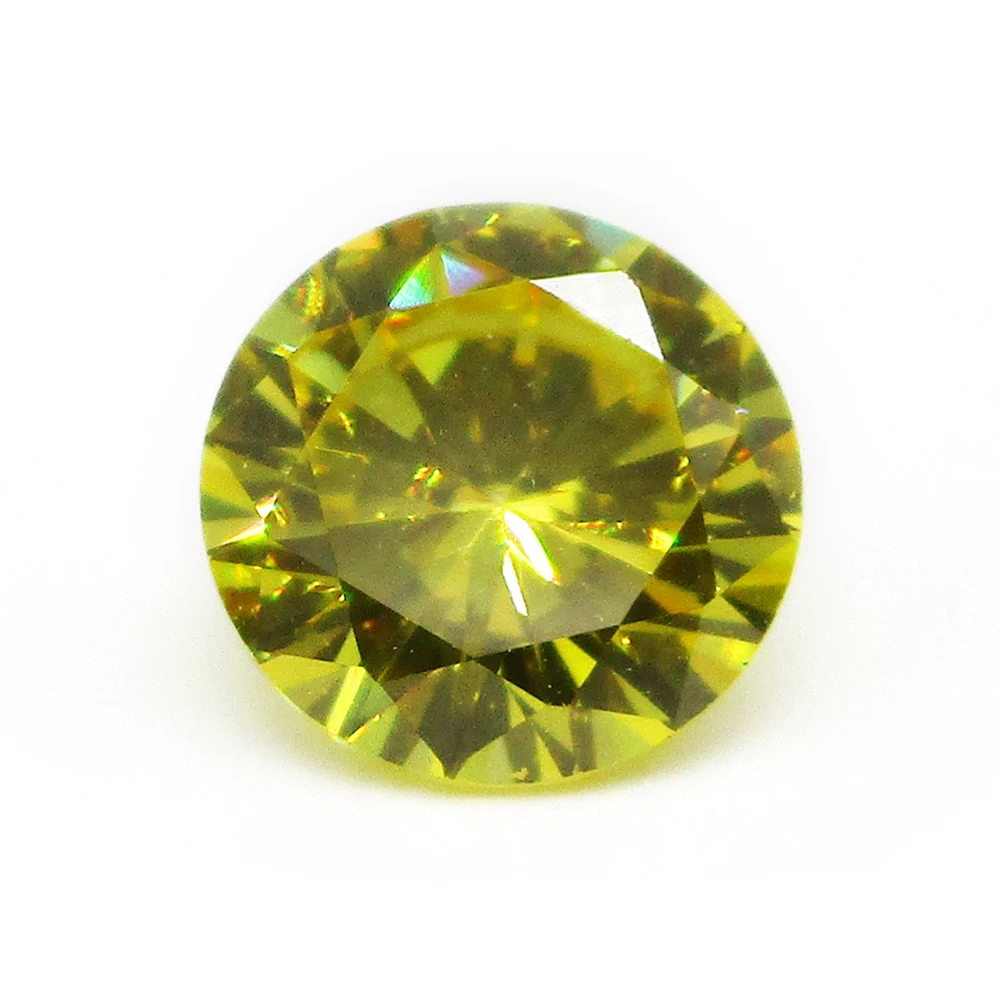 100pcs Free Shipping  AAaAA Grade Golden Yellow 1-3mm Loose Zircon Stone Round Cut Cubic Zirconia