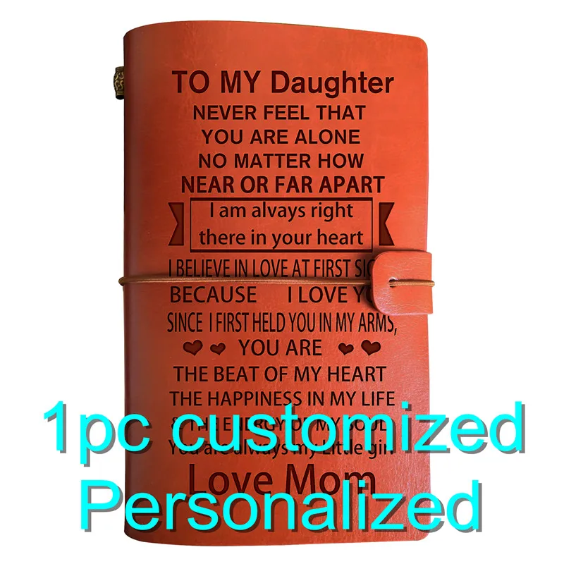 Engraved Leather Journal  A6 Notebook Diary