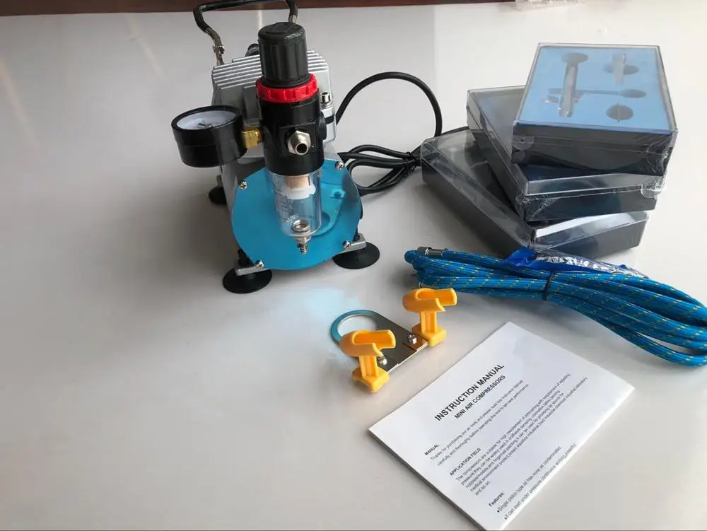 Imagem -03 - Kit de Aerógrafo e Compressor de ar Conjunto de Pistola de Pulverização Lixadeira Tatuagem Arte de Unha com Escova de Limpeza de Alta Qualidade