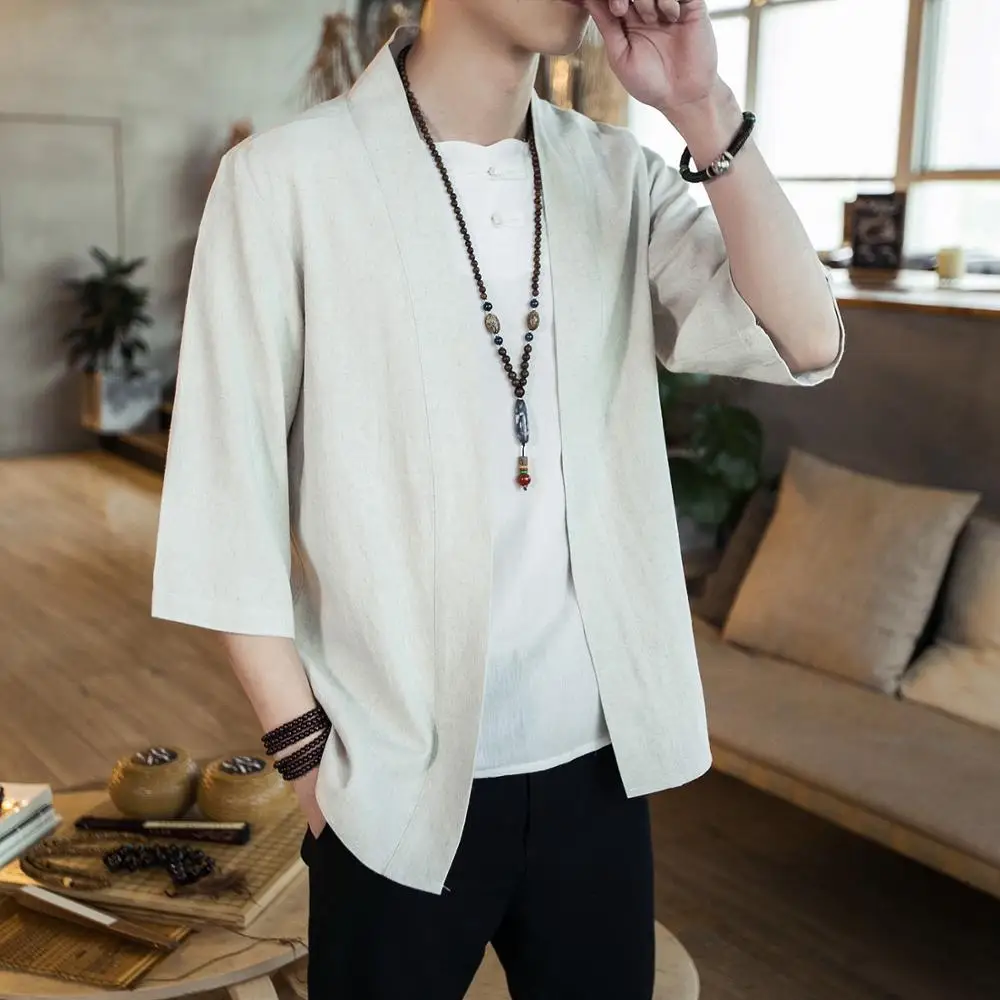 

Traditional Chinese Clothing For Men Oriental Male Bomber Jacket Kung Fu Wushu Clothing Chinese Linen Shirts Men Tops CN-118