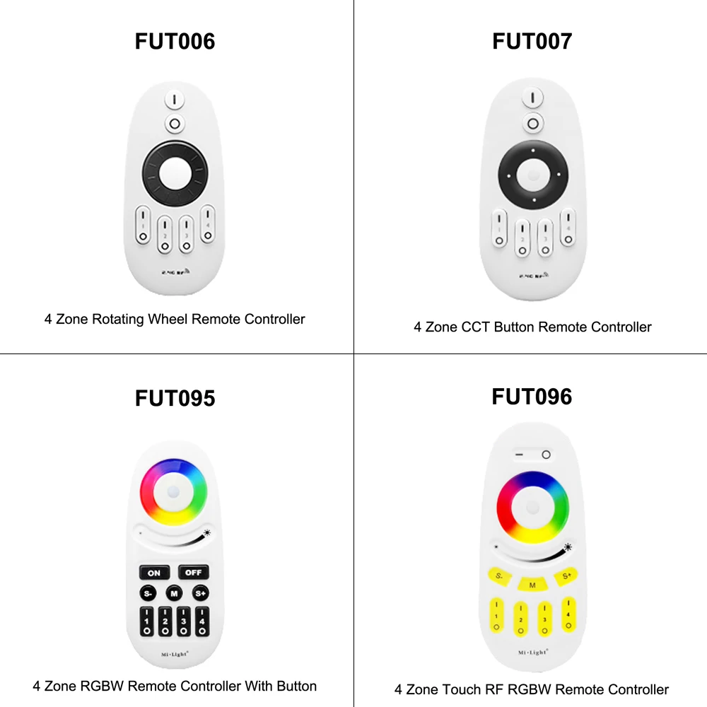 MiBoxer Milight 2.4G RF Wireless Remote RGB LED Controller Dimmer FUT006 FUT007 FUT088 FUT089 FUT087 FUT090 FUT092 FUT095 FUT096