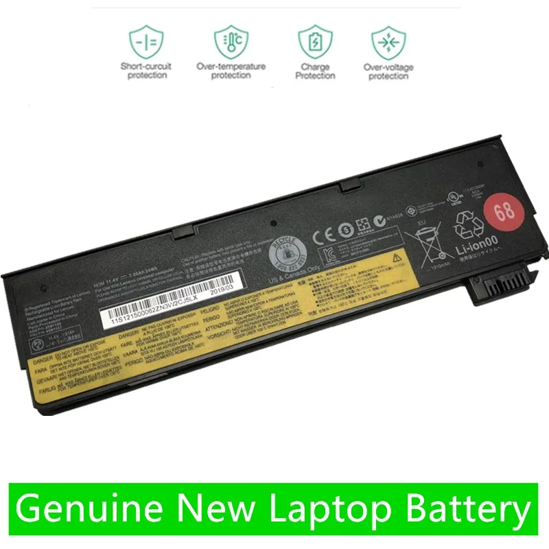 ONEVAN ของแท้72Wh 48Wh แบตเตอรี่แล็ปท็อปสำหรับ Lenovo ThinkPad X240 X250 X260 T440S T440 T450S S440 S540 W550s L450 L470 t460T