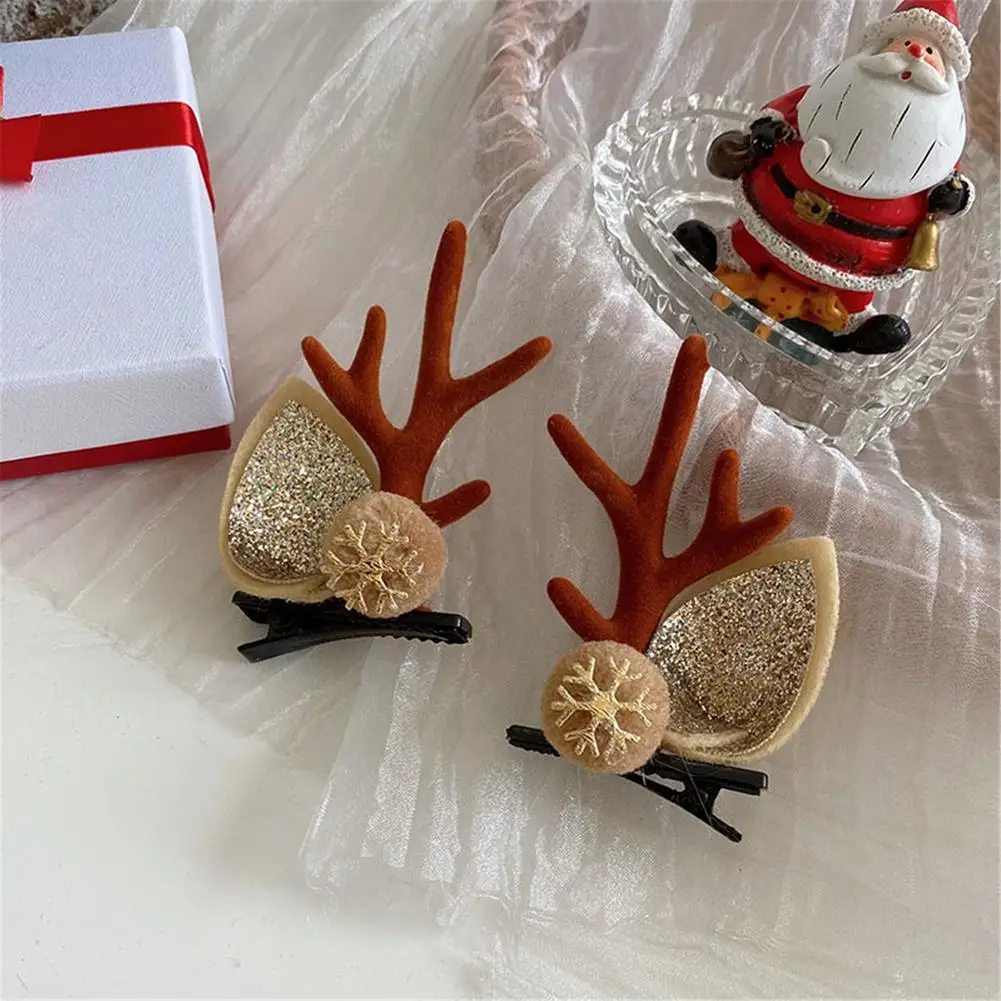 Deer Antlers Headband Toddler Hair Clips Deer Costume For Women Christmas Reindeer Antlers Hairpins Deer Ears Hair Clips Dec