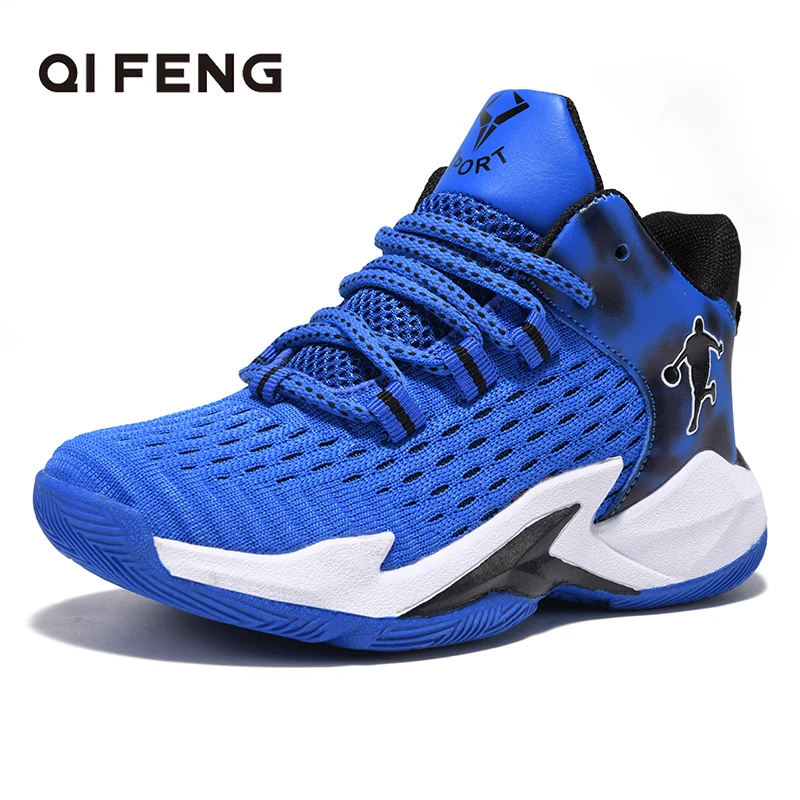 

Boys Brand Mesh Basketball Shoes Kids Sneakers Thick Sole Non-slip Children Sports Shoes Child Boy Basket Trainer Shoes Girls