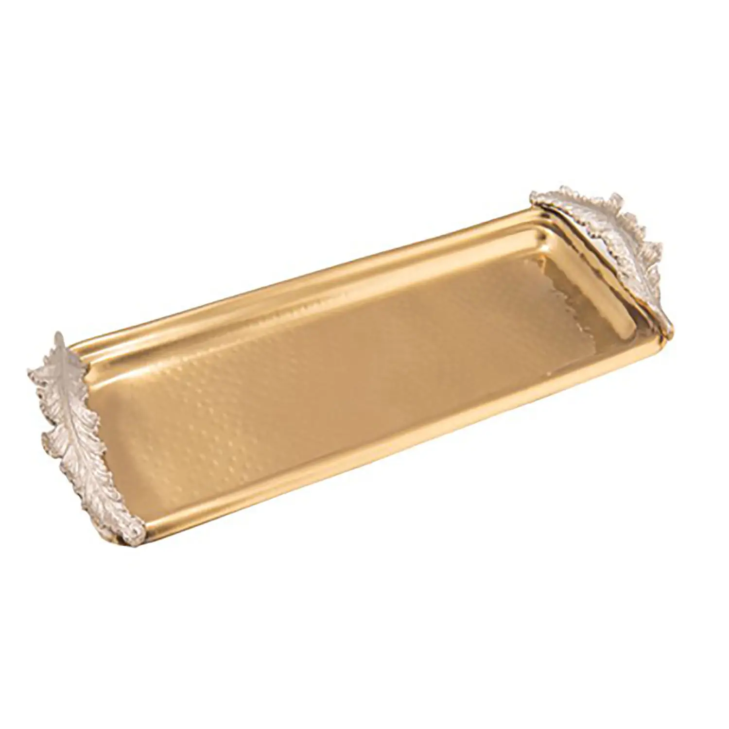 DOLBOVI Porio Gold Silver Leaf Rectangle tray 58x18x5 tray поднос plateau de service