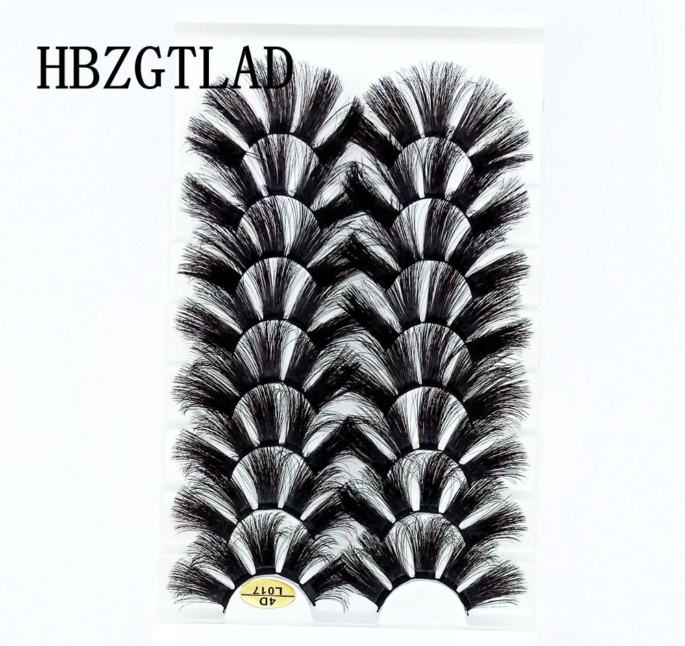 HBZGTLAD 8 Paare 25 mm lange 3D-Nerzwimpern, natürliche, lange, künstliche Wimpern, dramatisches Volumen, falsche Wimpern, Make-up-Verlängerungswimpern – Detail 7